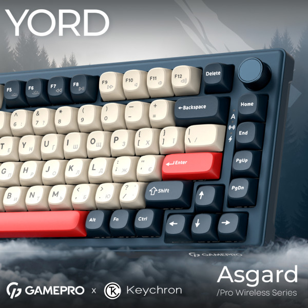 Фото - Клавіатура бездротова ігрова GamePro Asgard Yord Keychron Super Blue (MK266BL)