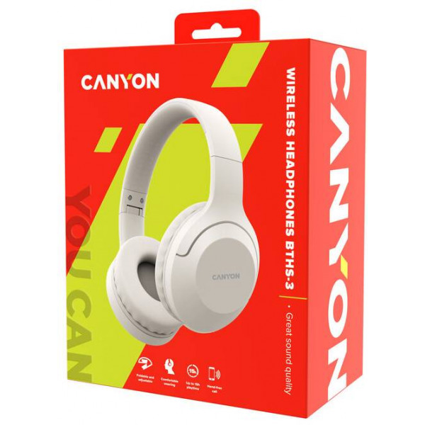 Фото - Наушники полноразмерные беспроводные Canyon BTHS-3 Beige (CNS-CBTHS3BE)