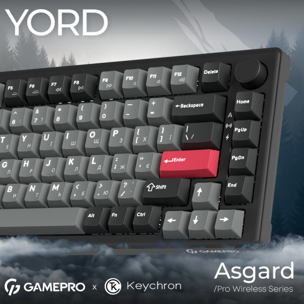 Фото - Клавіатура бездротова ігрова GamePro Asgard Yord Keychron Super Black (MK266BK)