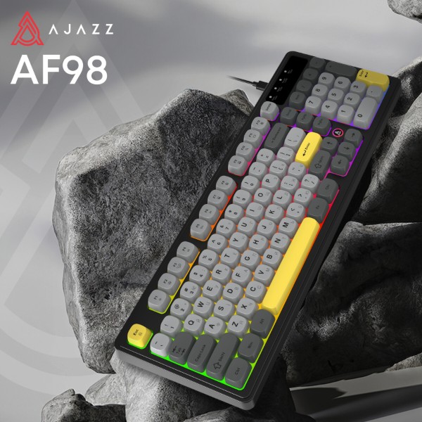 Фото - Клавиатура проводная игровая Ajazz AF98 Black Gray Yellow (AF98-BGY)