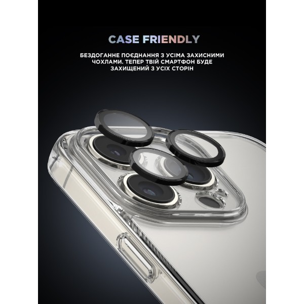 Фото - Захисне скло для смартфону Armorstandart для камери Supreme Black Icon for iPhone 15 Pro/15 Pro Max Black Titanium (ARM76591)