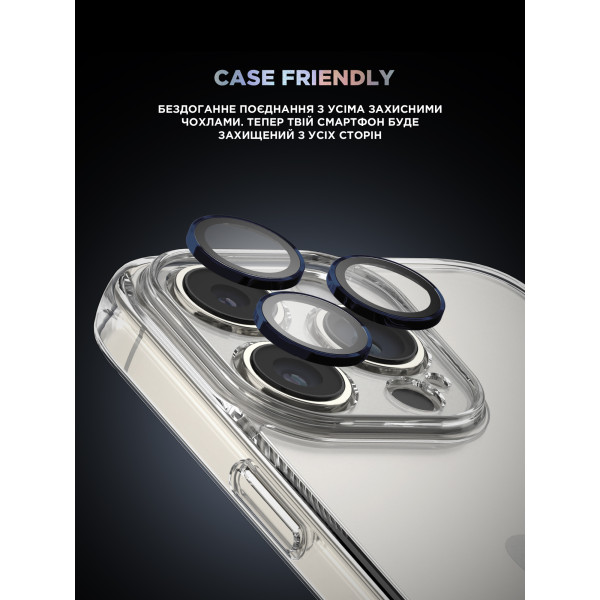 Фото - Захисне скло для смартфону Armorstandart для камери Supreme Black Icon for iPhone 15 Pro/15 Pro Max Blue Titanium (ARM76594)
