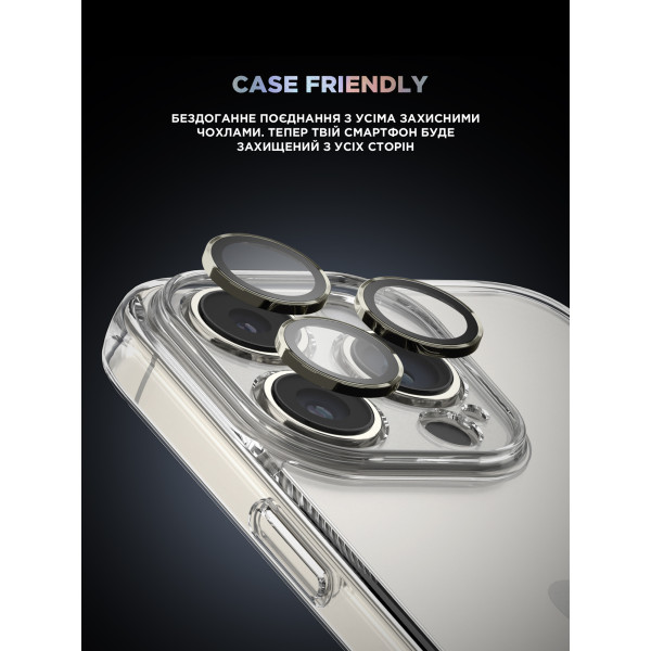 Фото - Захисне скло для смартфону Armorstandart для камери Supreme Black Icon for iPhone 15 Pro/15 Pro Max Natural Titanium (ARM76592)