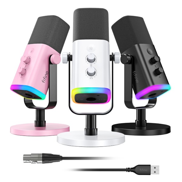 Фото - Микрофон для компьютера проводной Fifine AM8W USB/XLR White
