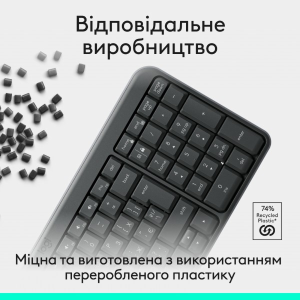 Фото - Клавіатура бездротова Logitech K250 Wireless Keyboard Graphite UKR (920-013822)