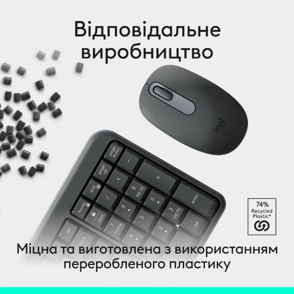 Фото - Клавиатура+мышь беспроводная Logitech MK250 Wireless Combo Graphite UKR (920-013823)
