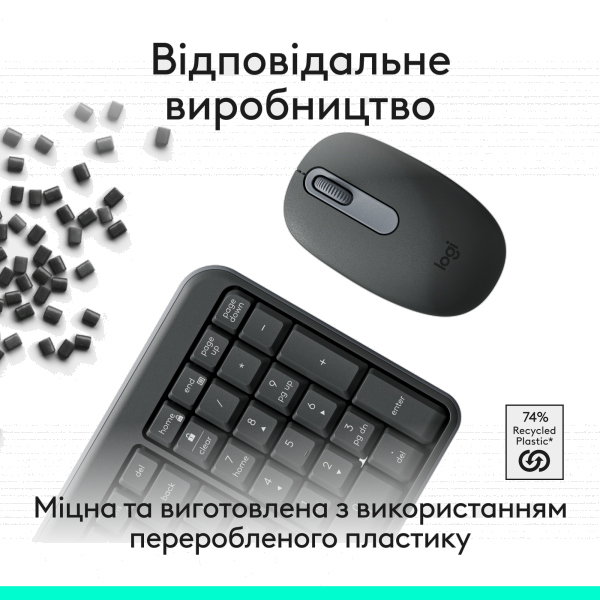Фото - Клавіатура + миша бездротова Logitech MK250 Wireless Combo Graphite UKR (920-013823)