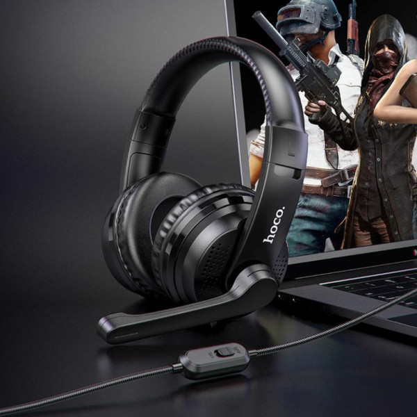 Фото - Гарнитура проводная игровая HOCO W103 Magic tour gaming Black (6931474741615)