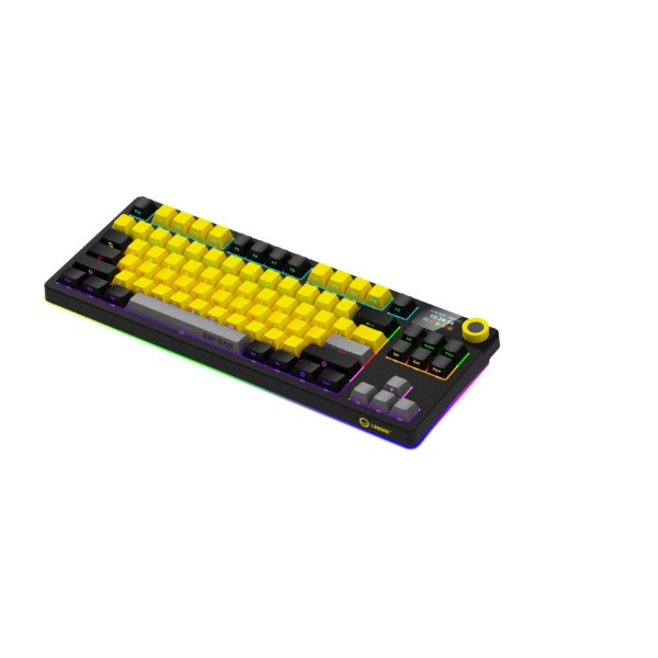 Фото - Клавиатура беспроводная игровая Lorgar KBP70TKLW Wireless TKL Mechanical Pro Black-Yellow (LRG-KBP70TKLW-YL-US)
