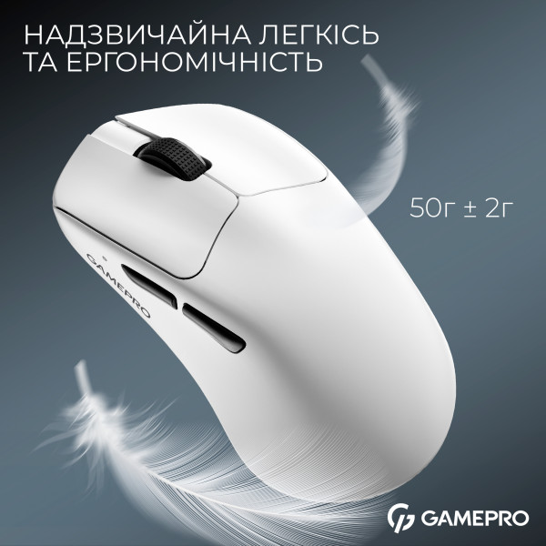 Фото - Миша бездротова ігрова GamePro Asgard Surt Wireless White (GM017W)