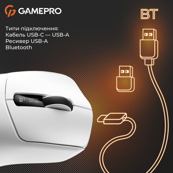 Фото - Миша бездротова ігрова GamePro Genesis Ranker Wireless White (GM012W)