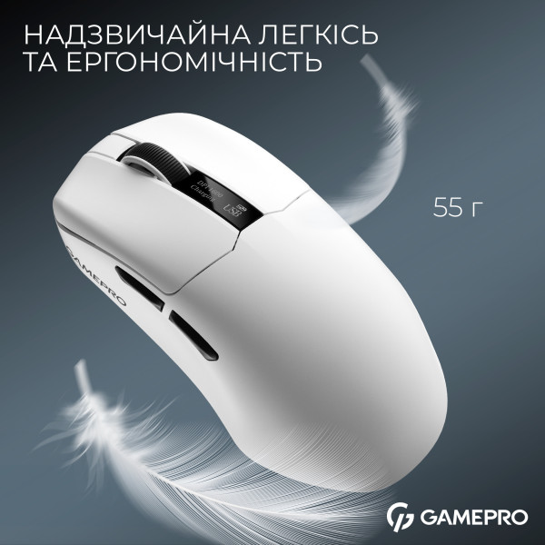 Фото - Миша бездротова ігрова GamePro Asgard Thor Wireless RGB White (GM023W)