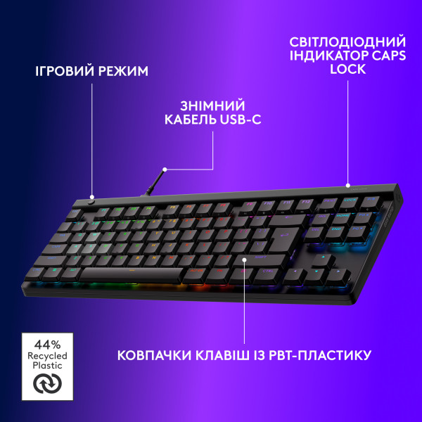 Фото - Клавіатура дротова ігрова Logitech G515 RAPID TKL Black (920-013861)