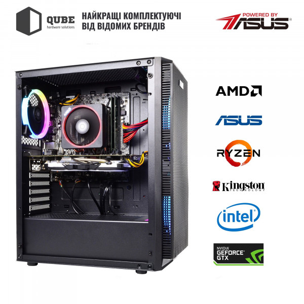 Фото - Системный блок QUBE QB Ryzen 5 3600 RTX 3050 8GB 162 (Ryzen53600RTX30508GB162)