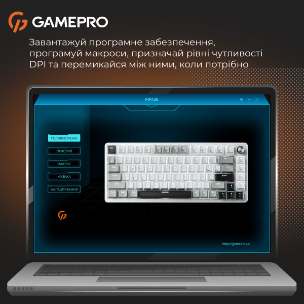 Фото - Клавіатура дротова ігрова GamePro Genesis Silverlight  (MK126)