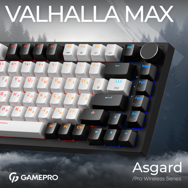 Фото - Клавіатура дротова ігрова GamePro Asgard Valhalla Max Magnetic Switches USB Black (MK160B MAX)