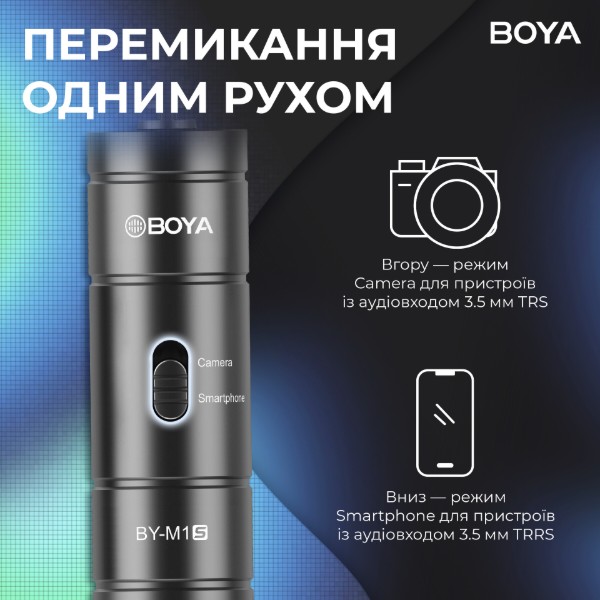 Фото - Мікрофон для смартфона Boya BY-M1S Black