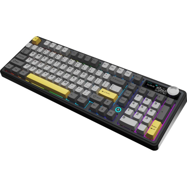 Фото - Клавиатура беспроводная игровая Ajazz AK980 V2 Gift Switch V2 Black Gray Yellow (AK980-V2-G-BGY)