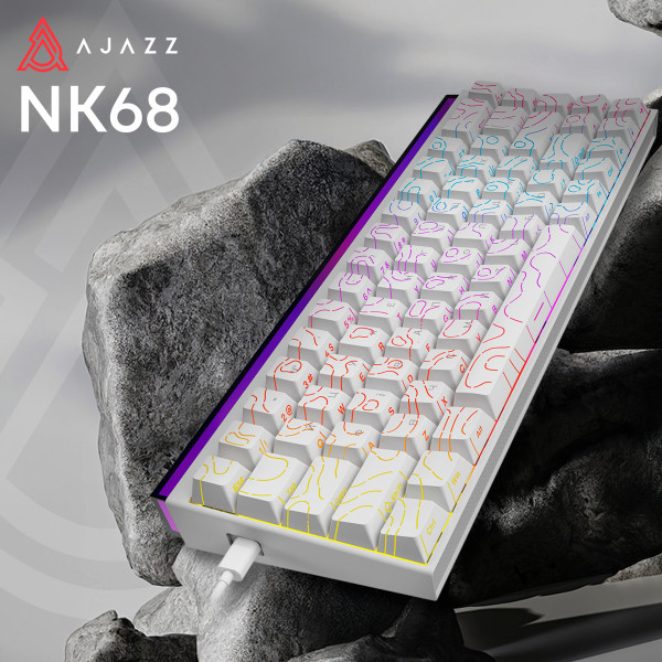 Фото - Клавиатура проводная игровая Ajazz NK68 Red switches Side contour White (NK68-R-S-W)