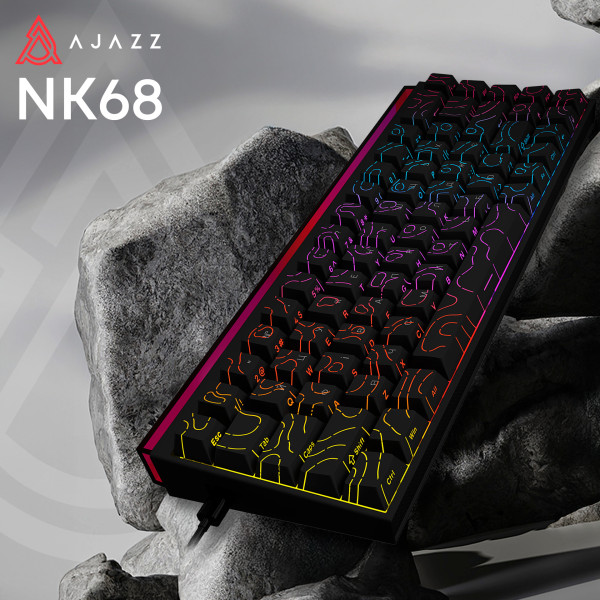 Фото - Клавиатура проводная игровая Ajazz NK68 Red switches Side Contour Black (NK68-R-S-B)