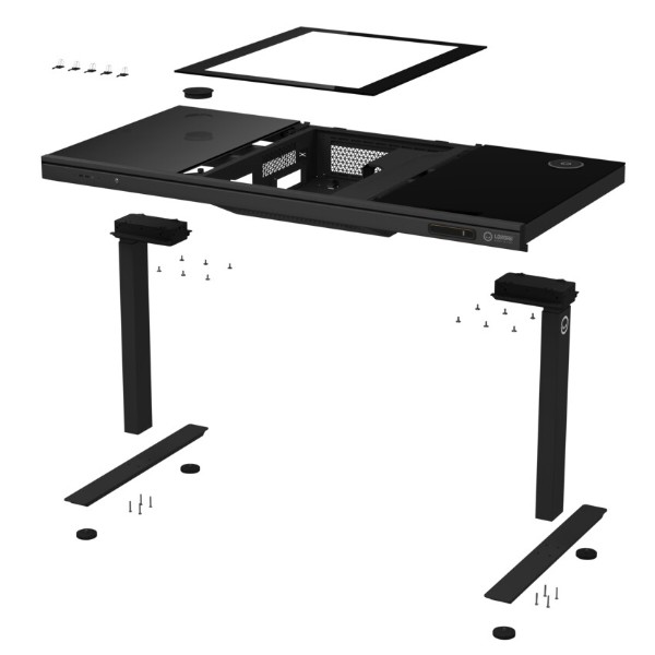 Фото - Стіл комп'ютерний Lorgar ELITE 90G Glass Black (LRG-DE90G)