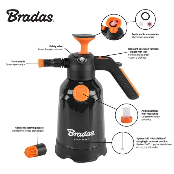 Фото - Опрыскиватель ручной BRADAS FOAM SPRAY 2 л (AS0200F/SF)