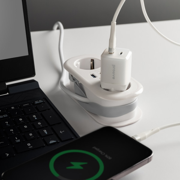 Фото - Сетевое зарядное устройство Proove Pure GaN Plus 30W (Type-C + USB) White (WCPU30111202)