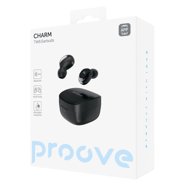 Фото - Наушники вкладыши беспроводные TWS Proove APP Charm black (TWCH0001AP01)