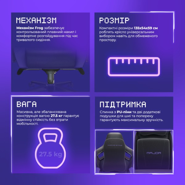 Фото - Кресло для геймеров Proove Gaming Major black (GCMJ0001001)