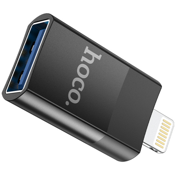 Фото - Перехідник HOCO UA17 iP Male to USB female USB2.0 adapter Black (6931474761989)