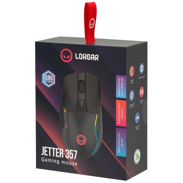 Фото - Миша дротова ігрова Lorgar Jetter 357 Wired USB Black (LRG-GMS357)