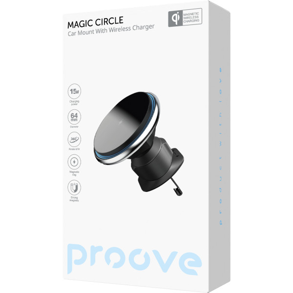 Фото - Автодержатель с беспроводной зарядкой Proove Magic Circle 15W