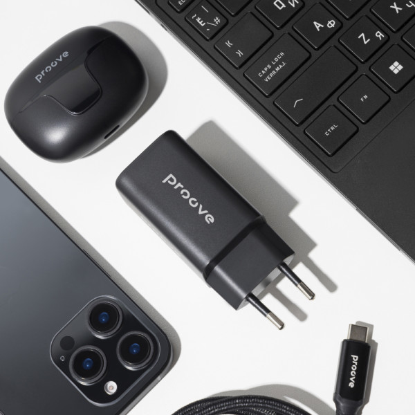 Фото - Сетевое зарядное устройство Proove Pocket GaN 65W (2Type-C + USB) Black (WCPG65121201)
