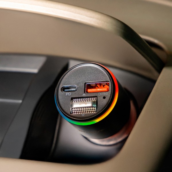 Фото - FM модулятор Proove Launcher Power Drive 30W (PD+QC3.0) Type-C+USB+AUX Silver (FMPD30110006)