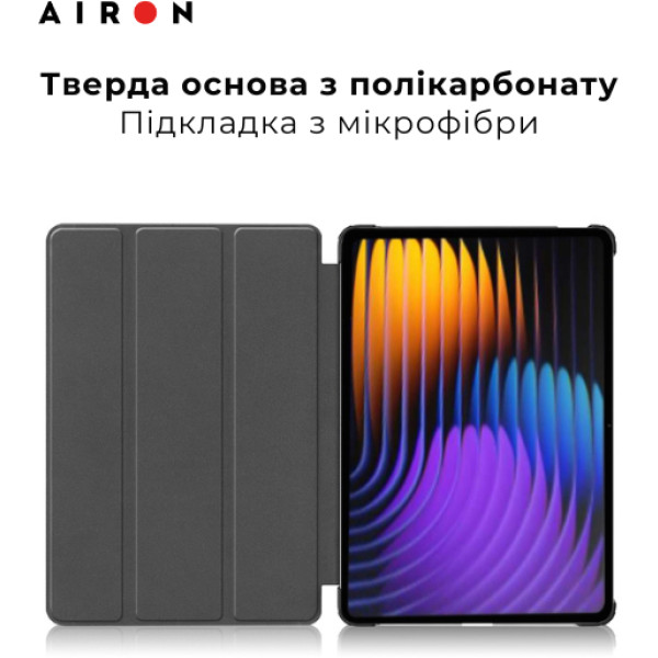 Фото - Чохол для планшета AIRON Premium для Xiaomi 7/7 pro із захисною плівкою та серветкою Black (4822352781171)