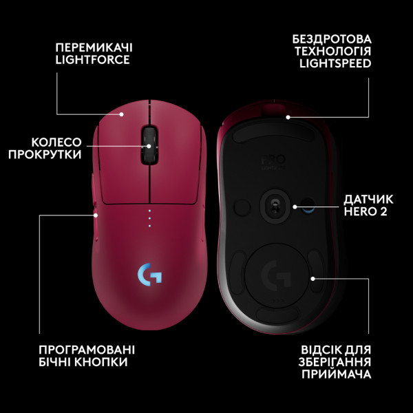 Фото - Мышь беспроводная игровая Logitech G PRO 2 LightSpeed Wireless Gaming Mouse Pink (910-007309)