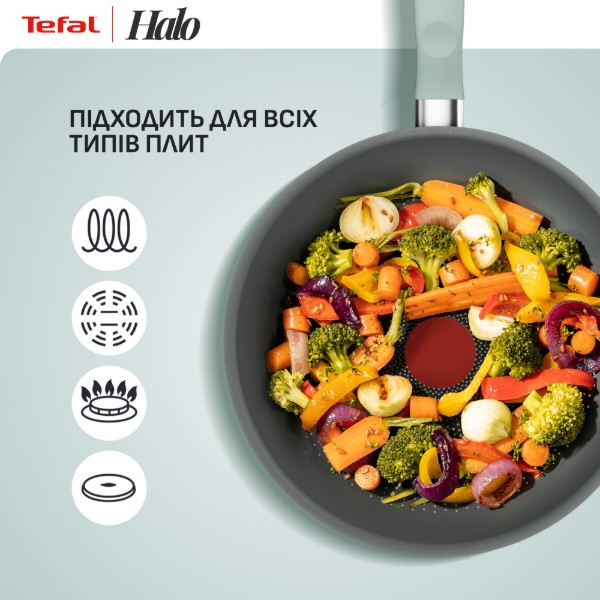 Фото - Сковорода ВОК Tefal G0167702 Halo Eucalyptus 26 см