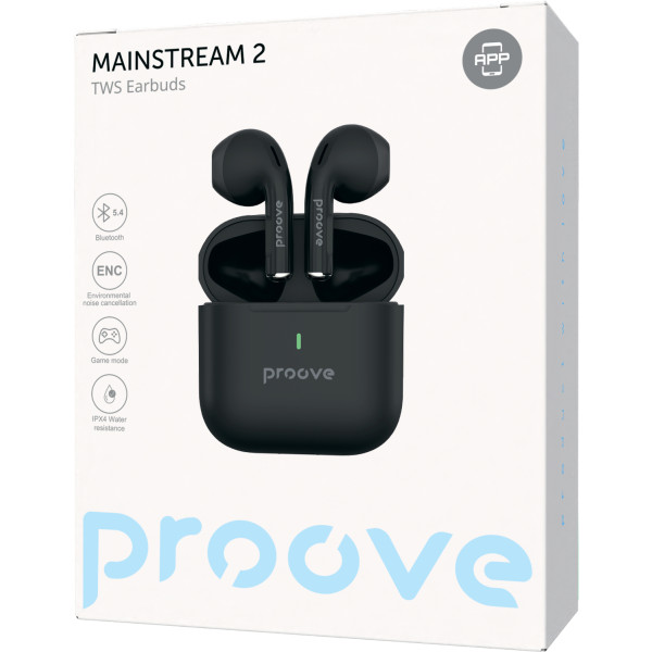 Фото - Навушники вкладиші бездротові TWS Proove Mainstream 2 TWS (APP) Black (TWMS2001AP01)