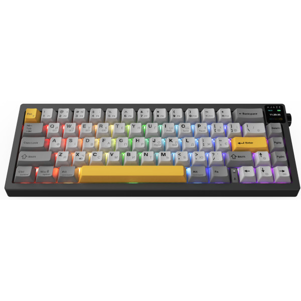 Фото - Клавіатура бездротова ігрова Ajazz AK650 Flying Fish Switch Black RGB With Screen (AK650-FF-BGY)