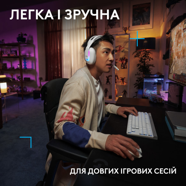 Фото - Гарнитура беспроводная игровая Logitech G522 LightSpeed Wireless Gaming Headset White (981-001550)