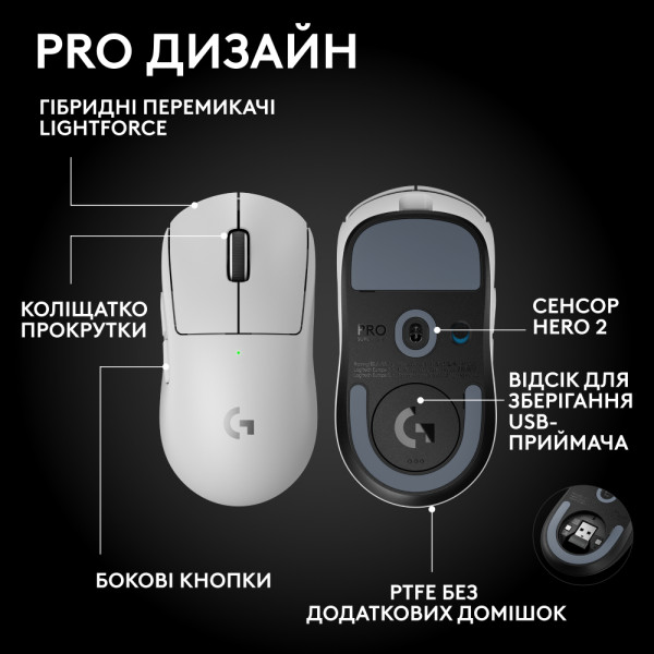 Фото - Миша бездротова ігрова Logitech G Pro X Superlight 2 SE Lightspeed White + енергетичний напій Red Bull 0,25 л (x2)