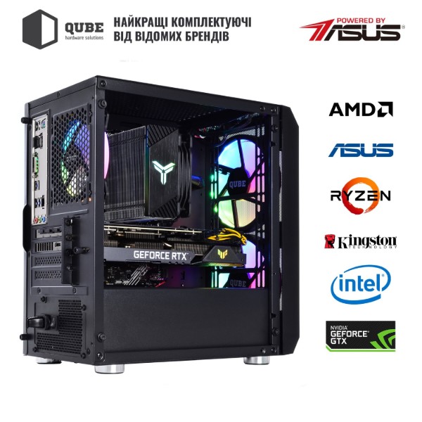 Фото - Системный блок QUBE QB Ryzen 5 5600X RTX 3050 8GB 1641 (Ryzen55600XRTX30508GB1641)