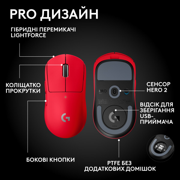 Фото - Миша бездротова ігрова Logitech G Pro X Superlight 2 SE Lightspeed Red + енергетичний напій Red Bull 0,25 л (x2)