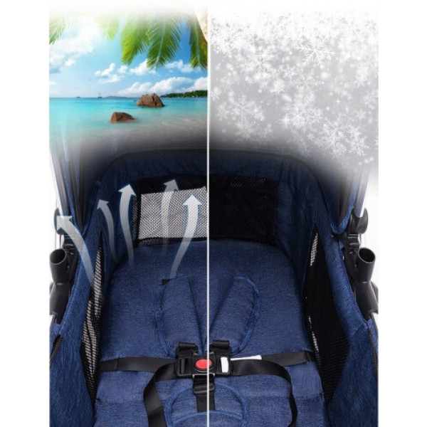 Фото - Коляска трансформер універсальна Jiaobei High landscape Blue (808)