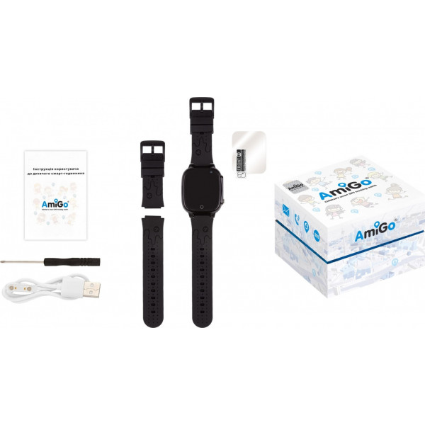 Фото - Уценка - Детские часы AmiGo GO008 Milky GPS WIFI Black