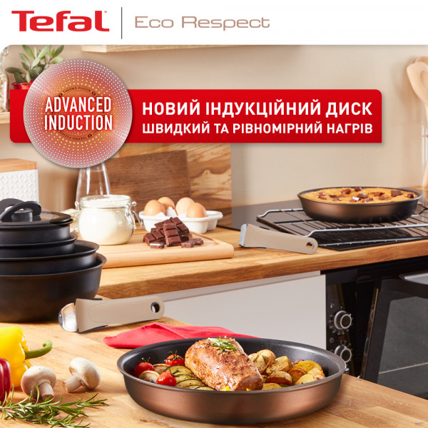 Фото - Набор сковород со съемной ручкой Tefal L6759103 Ingenio Eco Respect 3 пр.