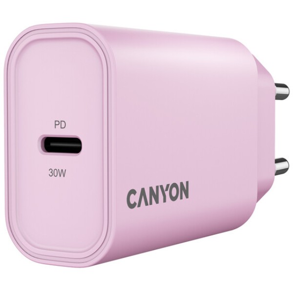 Фото - Сетевое зарядное устройство Canyon OnCharge 30CL 1xPD Type-C 30W Pink (CNE-CHA30CLPK)