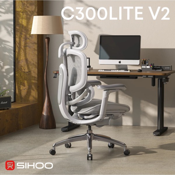 Фото - Крісло офісне Sihoo White (C300-LITE-V2-B102-JT)