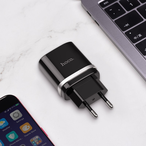 Фото - Мережевий зарядний пристрій HOCO C12Q Smart QC3.0 charger 18W Black (6931474716255)