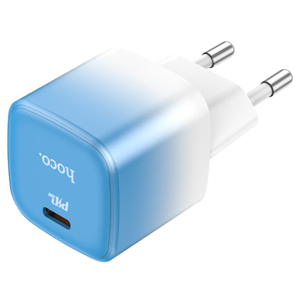 Фото - Сетевое зарядное устройство HOCO C101A single port PD20W charger Ice Blue (6931474769374)